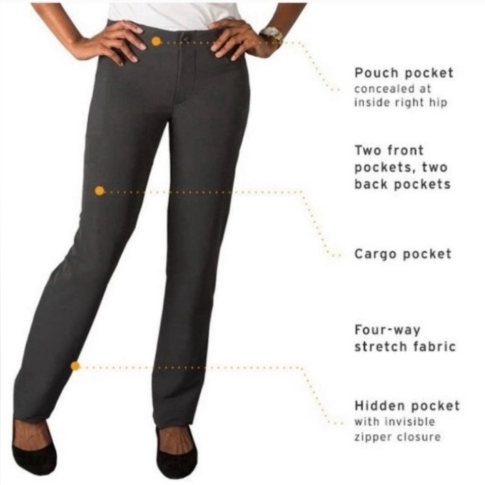 BetaBrand Traveler Cargo Pants, Women’s Size 12 Petite, Charcoal, Straight Leg - Picture 3 of 13